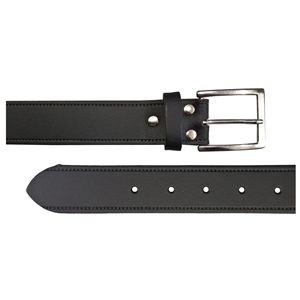 Birch Leather Belt With Stitch Effect 30mm Medium (32-36 Inch) Black