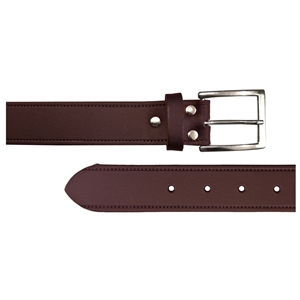 Birch Leather Belt With Stitch Effect 35mm XXXX Large (49-53 Inch) Brown