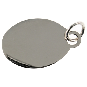 Small Polished Oval Tag For Engraving Message 15 x 19mm