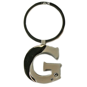 Alphabet Key Ring With Crystal Letter G