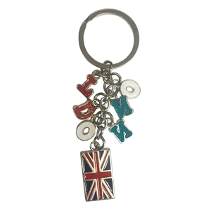 London Charm Key Ring with Letters & Flag