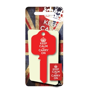 Licensed Keys - Keep Calm and Carry On, Red. Silca Ref UL054