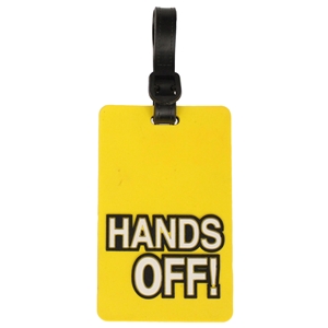 Birch Luggage Tag Yellow HANDS OFF!