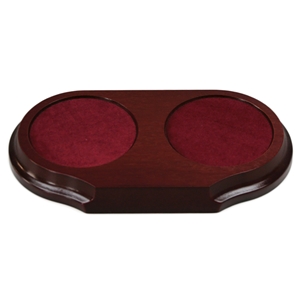 Mahogony Oval Wooden Base With 2 60mm Diameter Recesses Clearance Price £2.60