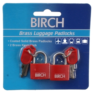 Birch Set Of 2 Luggage Locks Red 20mm