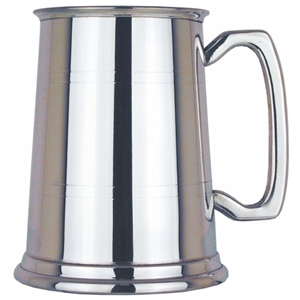 Two Line Straight One Pint Pewter Tankard