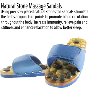 Natural Stone Massage Sandals Dual Size 5-6 Medium - Blue