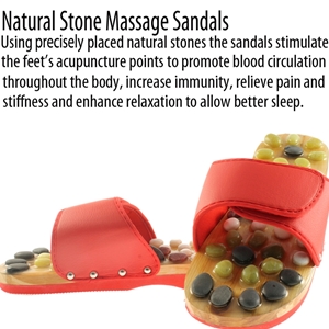 Natural Stone Massage Sandals Dual Size 5-6 Medium - Red