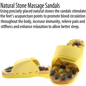 Natural Stone Massage Sandals Dual Size 5-6 Medium - Yellow