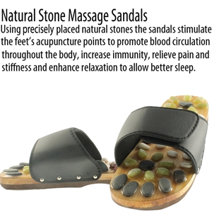 Natural Stone Massage Sandals Dual Size 9-10 X Large Black