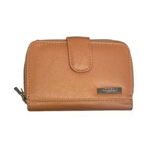 Hide Twin Zip Round Purse with Front & Back Wallet Sections with RFID