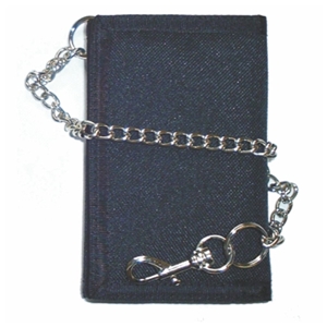Trifold Velcro Wallet With 12 Inch Chain Assorted Colour