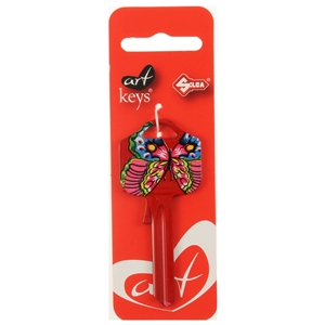 Art Key 5998 UL054 Butterfly On Red 219 On Red Silca Card