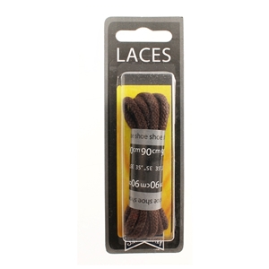 Shoe-String Blister Pack Laces 90cm Cord Brown (6 Pairs)