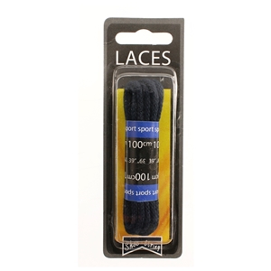 Shoe-String Blister Pack Laces 100cm Cord Navy (6 Pairs)
