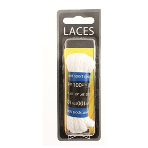 Shoe-String Blister Pack Laces 100cm Heavy Cord White (6 Pairs)