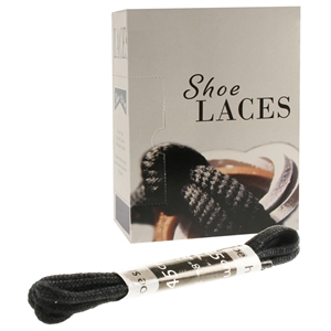 Shoe-String EECO Laces 45cm Round Black (18 prs)
