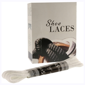 Shoe-String EECO Laces 45cm Round White (18 prs)