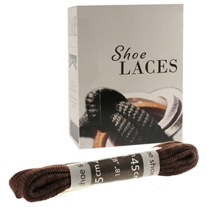 Shoe-String EECO Laces 45cm Flat Brown (18 prs)