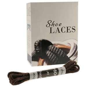 Shoe-String EECO Laces 60cm Round Dark Brown (18 prs)