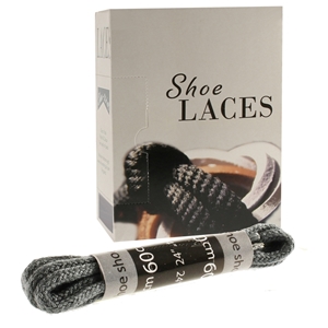 Shoe-String EECO Laces 60cm Round Grey (18 prs)