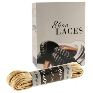 Shoe-String EECO Laces 60cm Flat Beige (18 prs)