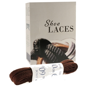Shoe-String EECO Laces 60cm Flat Brown (18 prs)