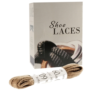 Shoe-String EECO Laces 60cm Flat Taupe (18 prs)