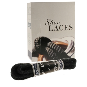 Shoe-String EECO Laces 60cm Cord Black (18 prs)