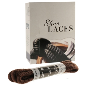 Shoe-String EECO Laces 60cm Cord Brown (18 prs)
