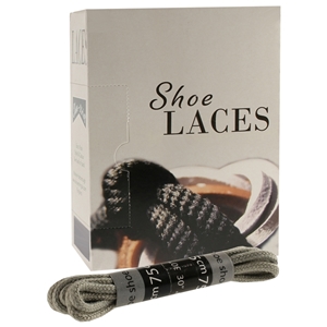 Shoe-String EECO Laces 75cm Round Grey (18 prs)