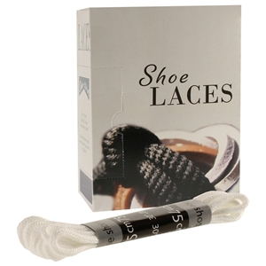 Shoe-String EECO Laces 75cm Round White (18 prs)