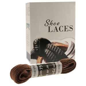 Shoe-String EECO Laces 75cm Flat Brown (18 prs)