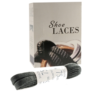 Shoe-String EECO Laces 75cm Flat Grey (18 prs)