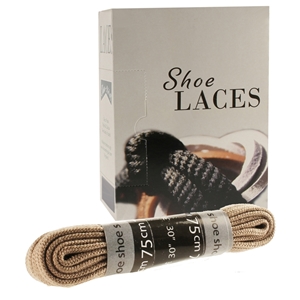 Shoe-String EECO Laces 75cm Flat Stone (18 prs)