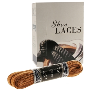 Shoe-String EECO Laces 75cm Flat Tan (18 prs)