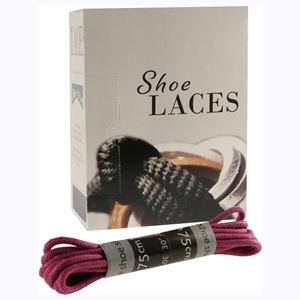Shoe-String EECO Laces 75cm Wax 2mm Round Fuchsia (18 prs)