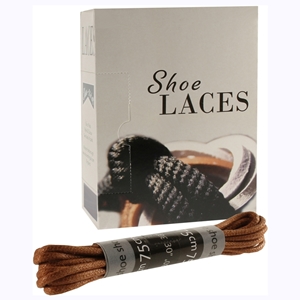 Shoe-String EECO Laces 75cm Wax 2mm Round Tan (18 prs)