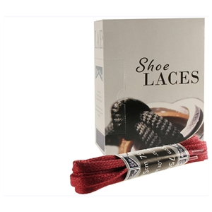 Shoe-String EECO Laces 75cm Wax 5mm Flat Bordeaux (12 prs)