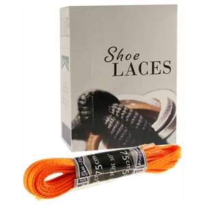 Shoe-String EECO Laces 75cm Wax 5mm Flat Br. Orange (12 prs)
