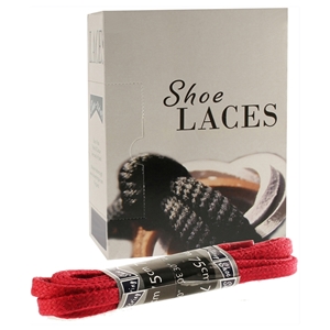 Shoe-String EECO Laces 75cm Waxed 5mm Flat Red (12 prs)