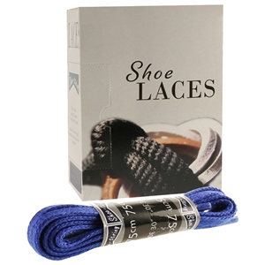 Shoe-String EECO Laces 75cm Wax 5mm Flat Royal Blue (12 prs)