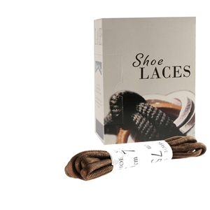 Shoe-String EECO Laces 75cm - Cord Brown (12 prs)