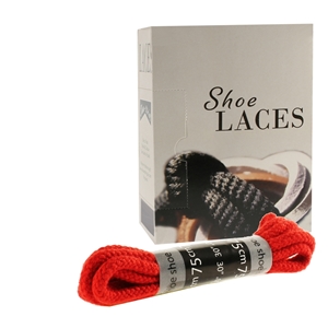 Shoe-String EECO Laces 75cm Cord Red (12 prs)