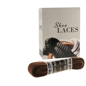 Shoe-String EECO Laces 90cm Flat Brown (12 prs)