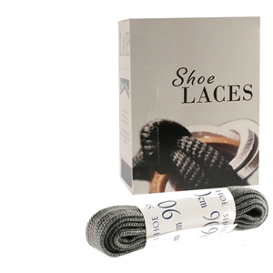 Shoe-String EECO Laces 90cm Flat Grey (12 prs)