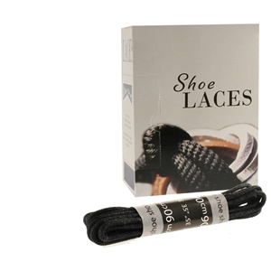 Shoe-String EECO Laces 90cm Wax Black (12 prs)