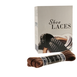 Shoe-String EECO Laces 90cm Chunky Wax Brown (12 prs)