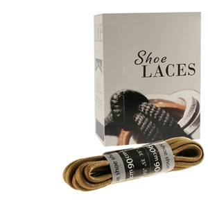 Shoe-String EECO Laces 90cm Chunky Wax Taupe (12 prs)