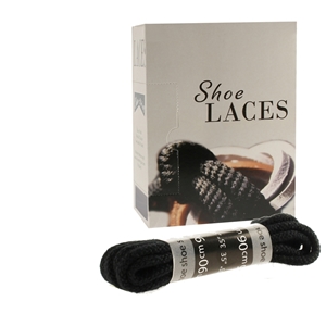 Shoe-String EECO Laces 90cm Cord Black (12 prs)